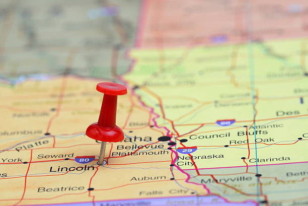 istock Lincoln pinned on a map of USA 532055275