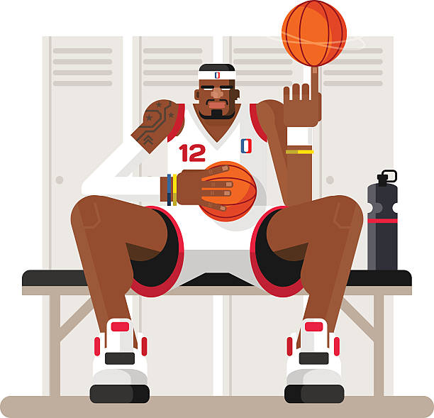 ilustraciones, imágenes clip art, dibujos animados e iconos de stock de historieta jugador de baloncesto - basketball basketball player shoe sports clothing