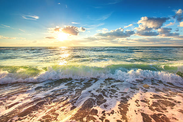 Beautiful cloudscape over the sea, sunrise shot