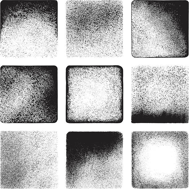 Grunge textures Vector illustration. Set of 9 grunge squares. All the squares feature different textures and are executed in black. run down stock illustrations