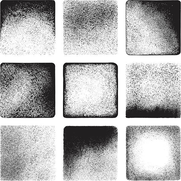 Grunge textures Vector illustration. Set of 9 grunge squares. All the squares feature different textures and are executed in black. drab stock illustrations
