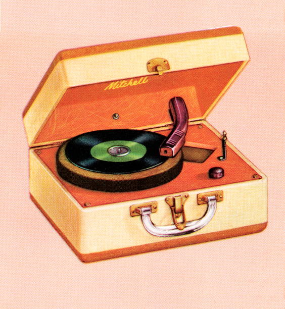 Portable record player http://csaimages.com/images/istockprofile/csa_vector_dsp.jpg retro turntable stock illustrations