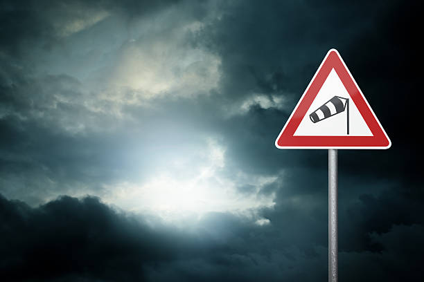 istock Bad Weather - Caution - Risk of Storm - Warning Sign 532057209