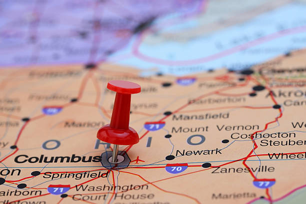 istock Columbus pinned on a map of USA 532057603