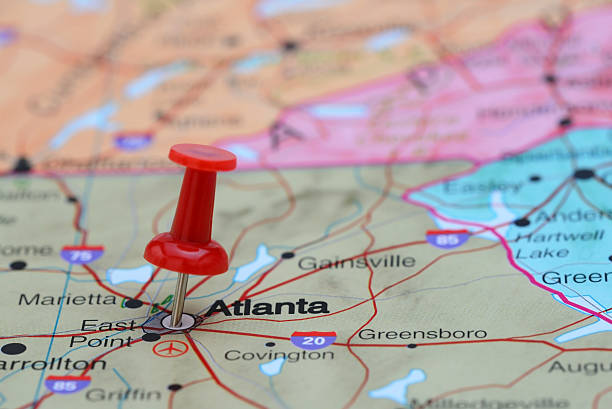 istock Atlanta pinned on a map of USA 532057873