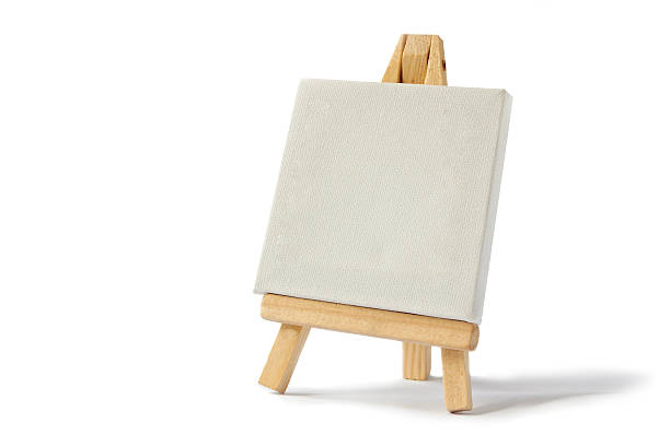 istock Wooden easel with blank canvas, isolated on white, small 532057905