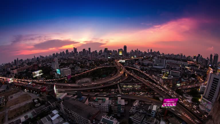 bangkok city traffic timelapse video