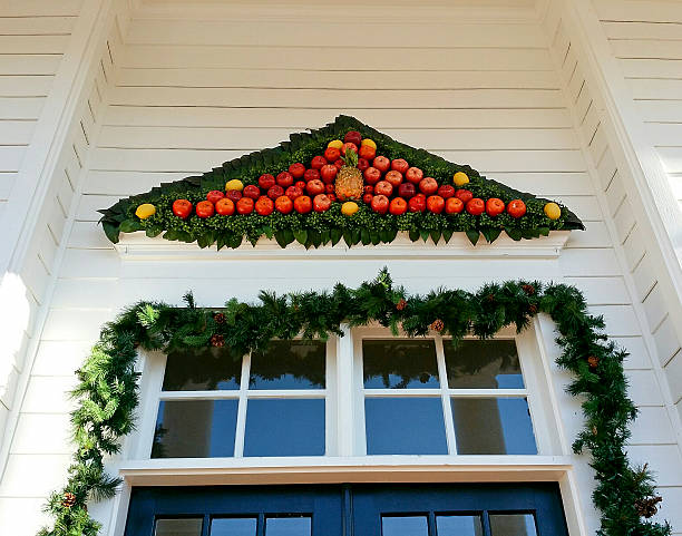 Holiday Fruit Decoration Over the Front Doors