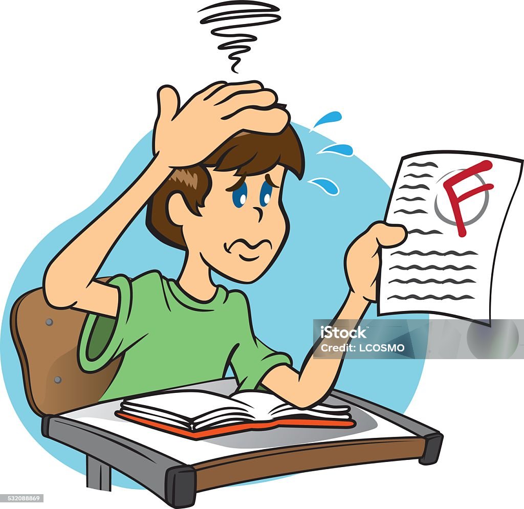 Student Sad And Worried About The Low Note In The Test Stock ...