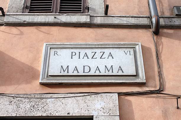 istock Piazza Madama street plate, Rome, Italy 532089063