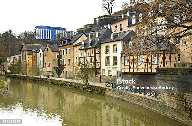 Alzette River Luxembourg City Stock Photo - Download Image Now - 2015, Architecture, Building Exterior