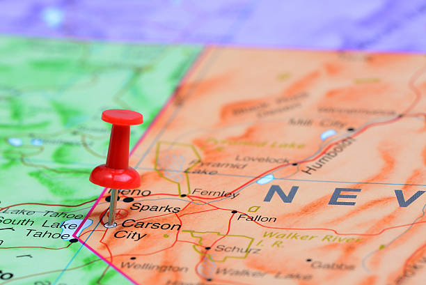 istock Carson City pinned on a map of USA 532090387