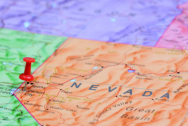 istock Carson City pinned on a map of USA 532090391