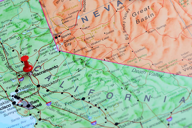 istock Sacramento pinned on a map of USA 532090395