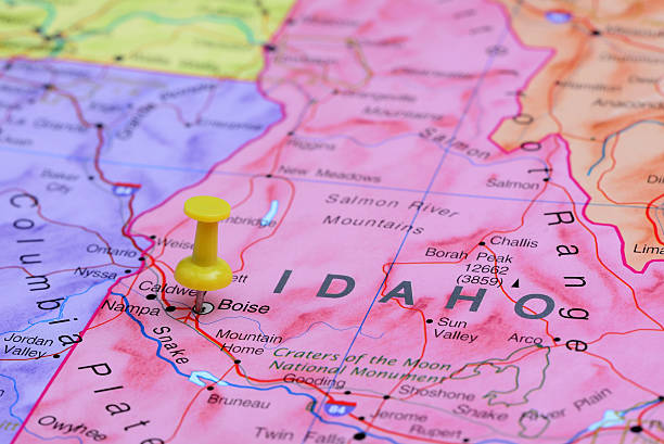 istock Boise pinned on a map of USA 532090431