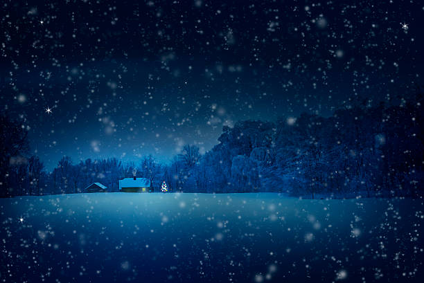 istock Merry Christmas. Snowy winter scene 532091631