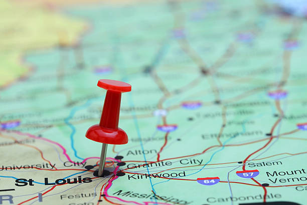 istock St Louis pinned on a map of USA 532091803