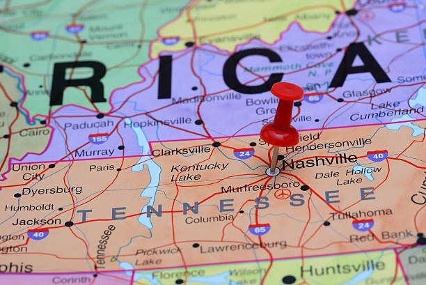 istock Nashville pinned on a map of USA 532091807
