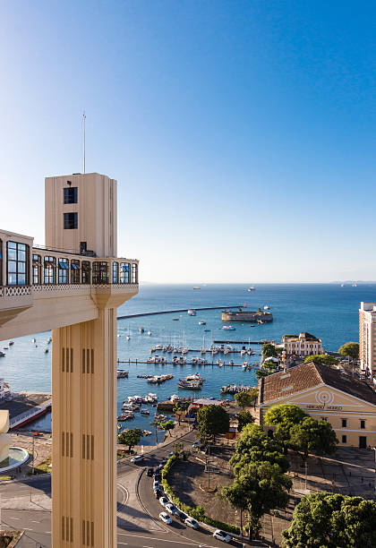 Elevador Lacerda, Historic Center of Salvador Photo of Lacerda elevator in a clear day , one of the largest buildings of its time . Located in the historic center of Salvador, Bahia . lacerda elevator stock pictures, royalty-free photos & images