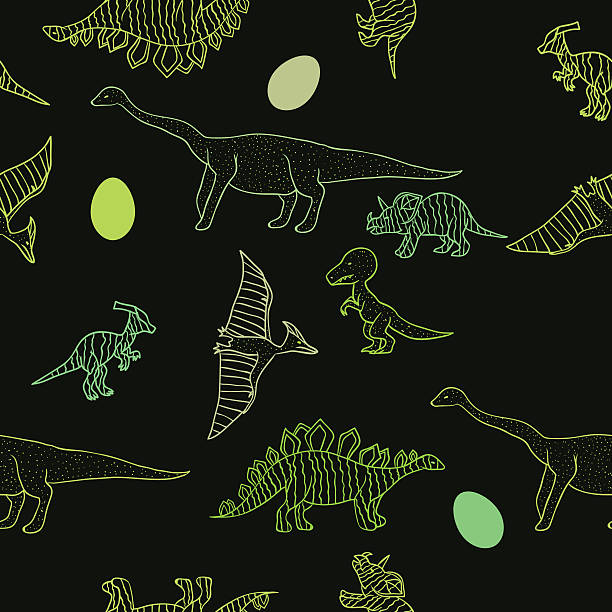 dinosaurus рисунком - illustration and painting geologic time scale old fashioned wildlife stock illustrations