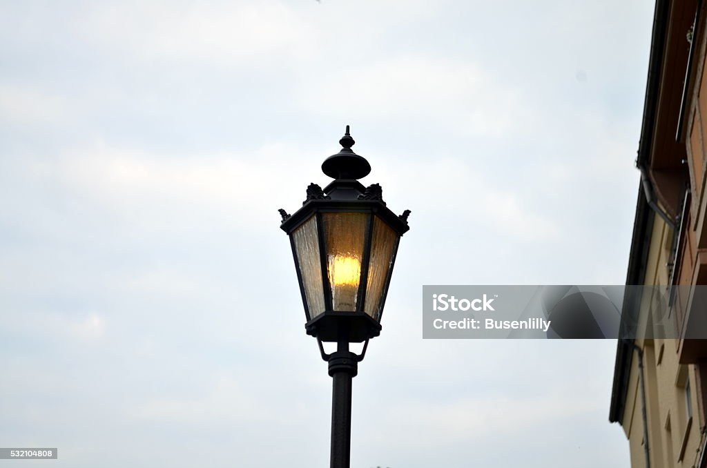 old lantern at a street in berlin lightning Architecture Stock Photo