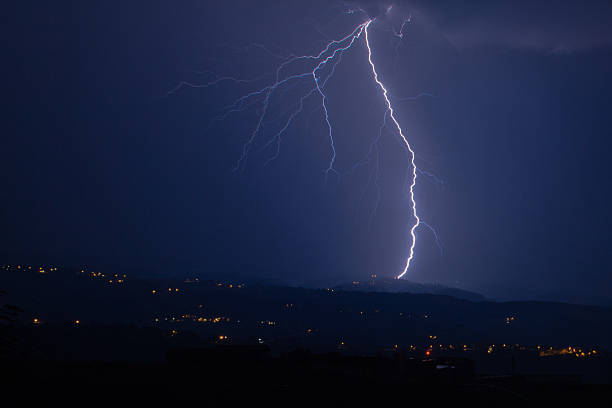 istock Lightinig on a small village 532105058