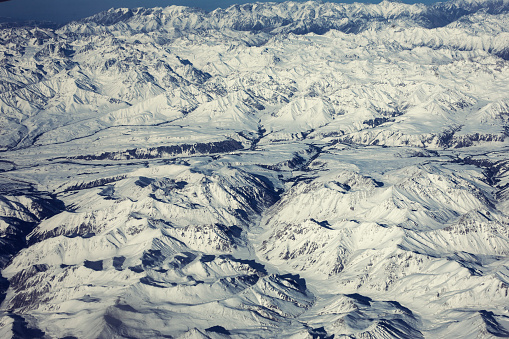Himalayan mountains in range panorama