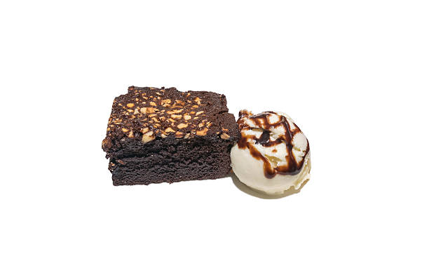 istock Delicious Brownie and Ice Cream isolated on white background 532109882