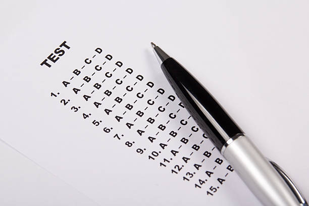 istock test score sheet with answers and pen 532110054