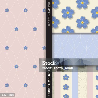istock Forget-me-not (Set with 4 seamless patterns) 532111856