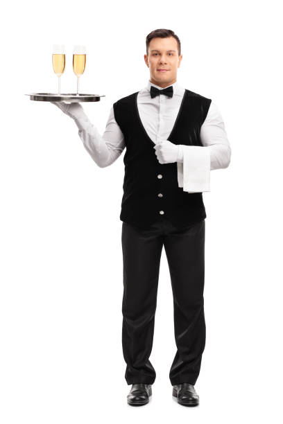 istock Waiter holding a tray with wine 532111910