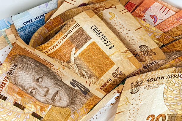 istock Scrambled South African Rand Bank Notes Close Up 532112712