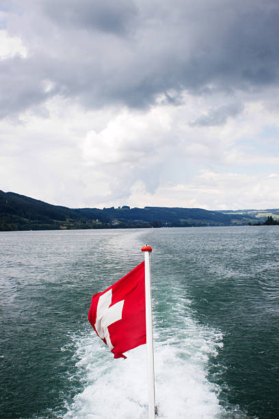 istock Flag of Switzerland on a Boat 532113368