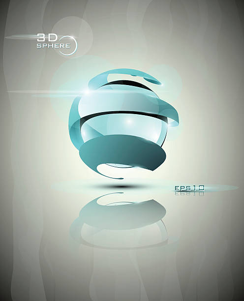 Glossy 3D sphere icon vector art illustration