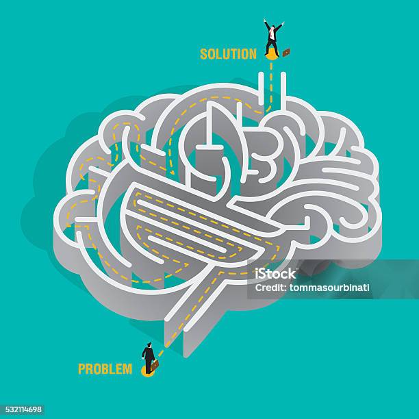 Problem Maze Image Brain Maze Problem Solving Stock Illustration - Download Image Now ...