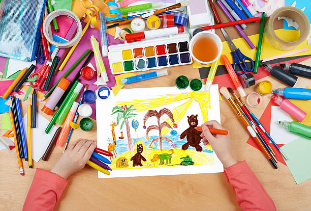 istock animals on beach sand and sea child drawing 532115064