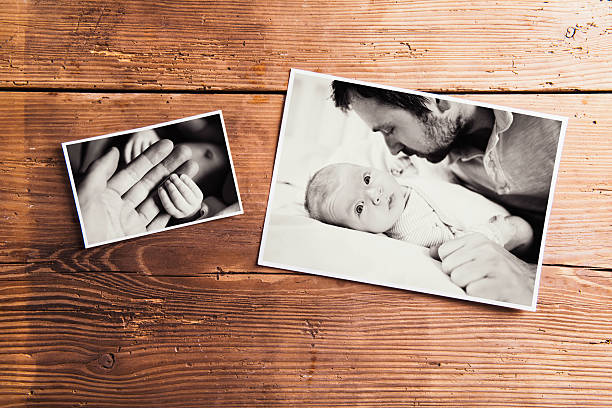istock Fathers day composition. Black-and-white pictures, studio shot. 532115430