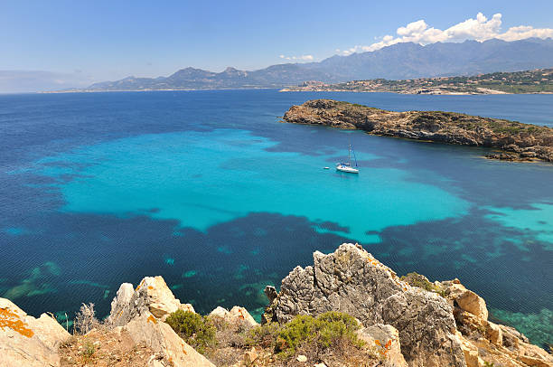 beautiful Corsica - France -coastline with turquoise sea