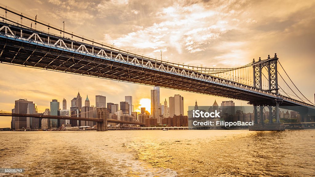 Manhattan skyline at sunset Cruise - Vacation Stock Photo
