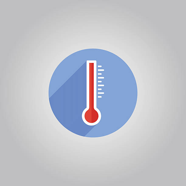 Vector flat thermometer Illustration of thermometer. Flat style, EPS10. thermal expansion stock illustrations