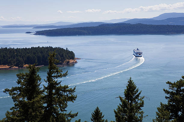 View of Ferry from Galiano Island stock photo