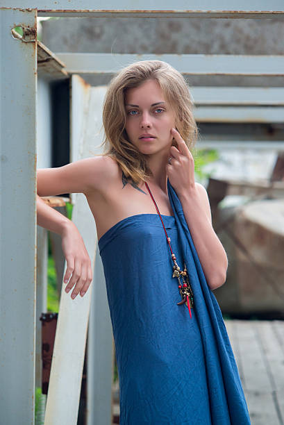 Girl in a blue dress
