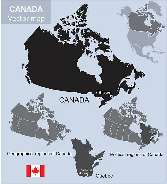 Vector illustration of Canada map