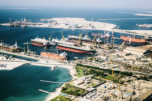 Aerial view of Dubai Port 