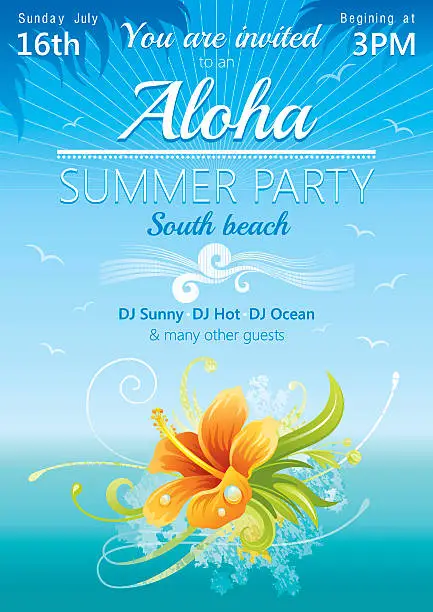 Vector illustration of Beach Party