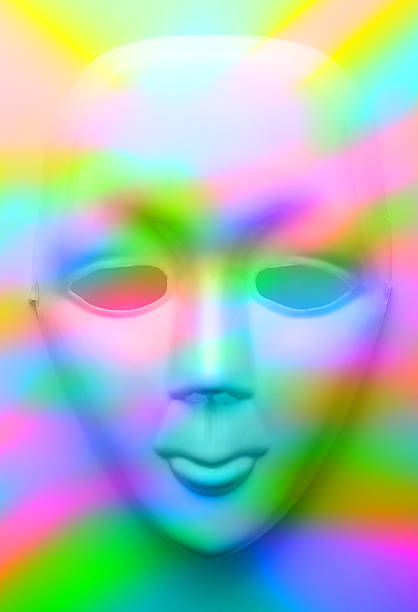 istock Face mask in colourfull lights 532119031