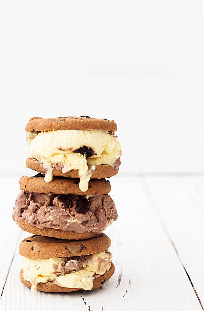 Homemade lemon and chocolate ice cream sandwiches