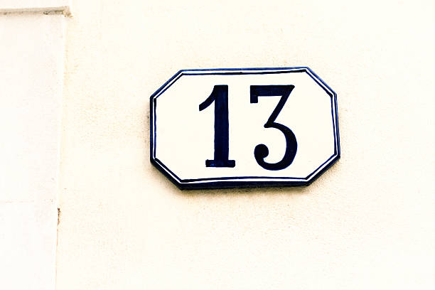 istock Number 13 Ceramic Street Address Tile On White Wall 532128060