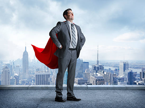 도시 초영웅 남자 사업가 백그라운드에서 - heroes superhero business men 뉴스 사진 이미지