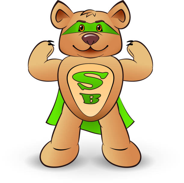 Super bear vector art illustration